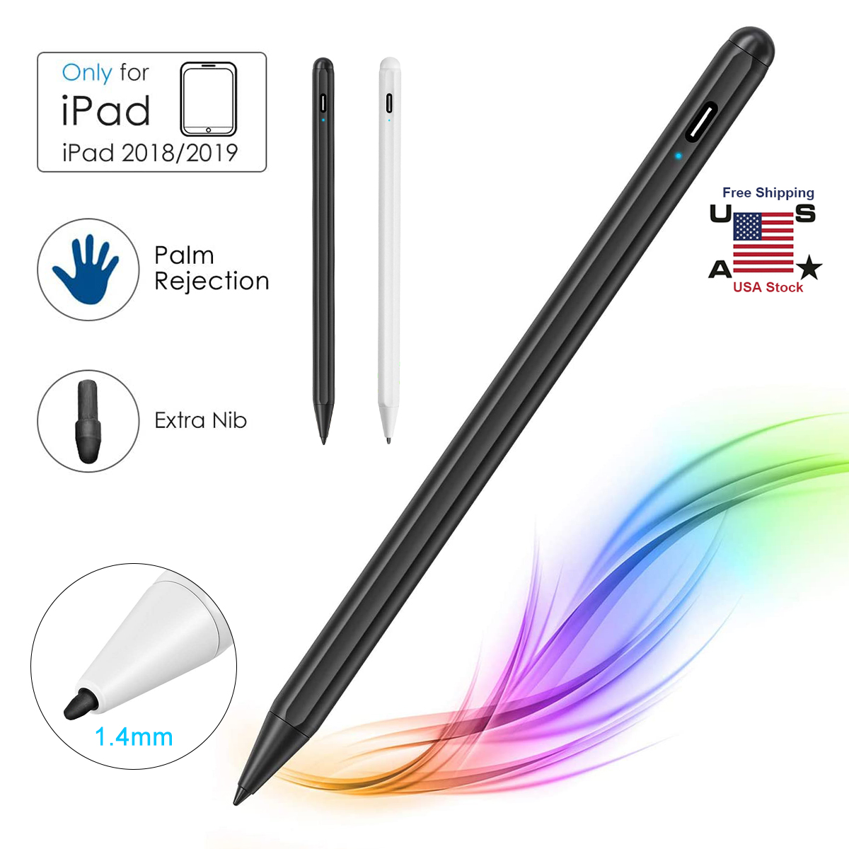 Stylus Pencil for Apple iPad 6/7th/8th/Mini 5th/Pro 11/12.9''/Air 3rd