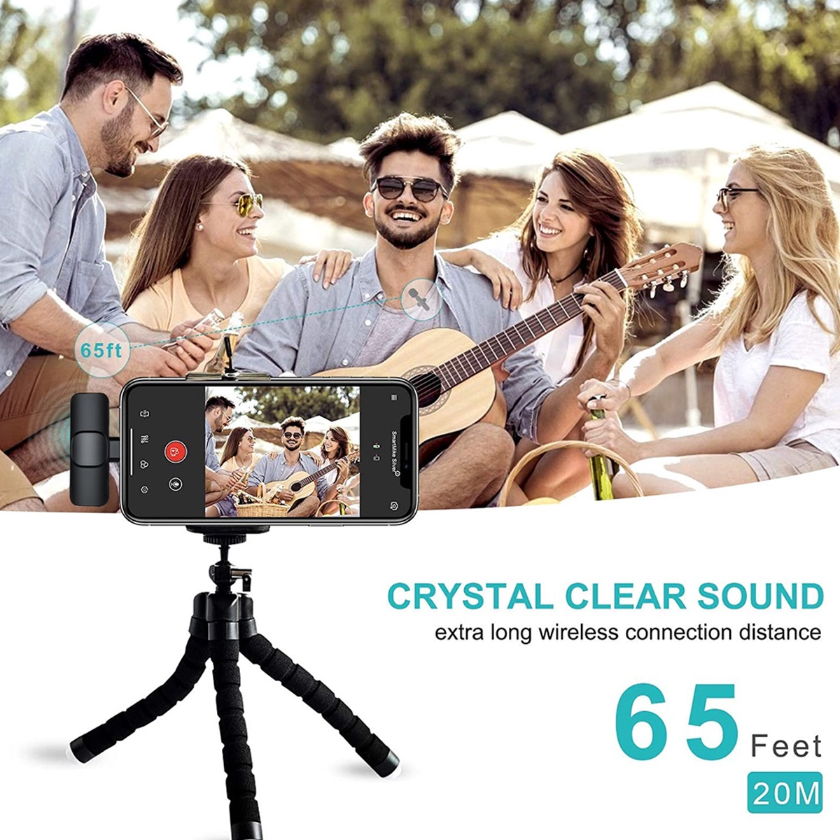 Ponovo Microfono Lavalier Wireless, Microfono per USB C Smartphone, Mini  Microfoni con Cancellazione del Rumore/Muto Durata 12 Ore per Video   Vlog Tiktok : : Strumenti Musicali