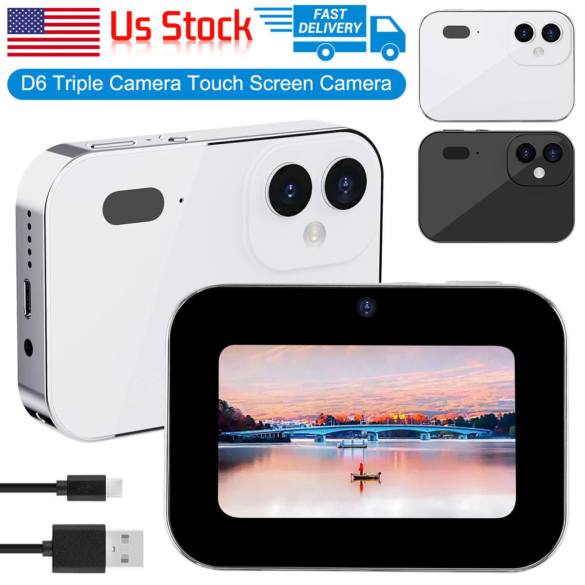 Camera For Vlogging TKOWTB 4K 64MP Digital Camera With Touch Screen ...