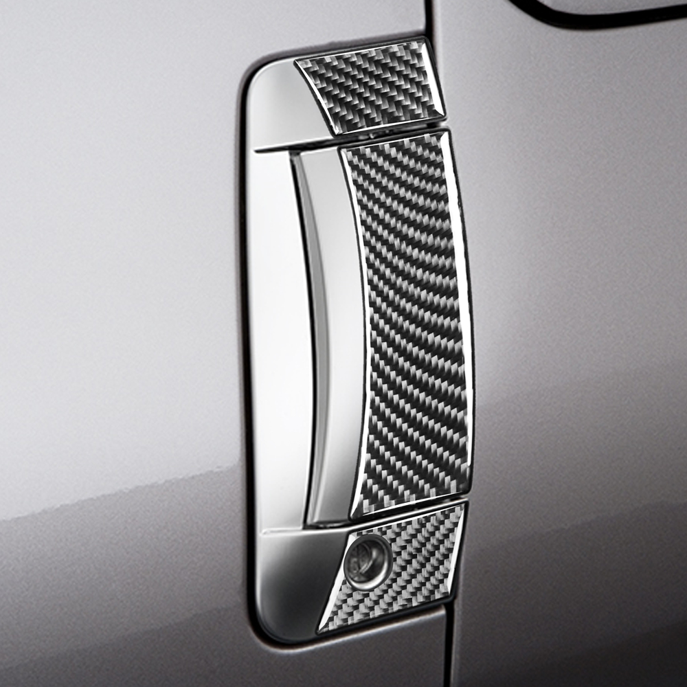 Pair Carbon Fiber Car Exterior Door Handle Cover Trim For