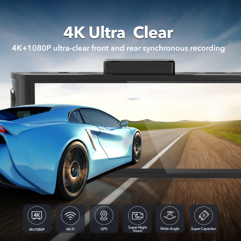 REDTIGER F7NP 4K Dual Dash Camera Front and Rear Dash Cam WiFi