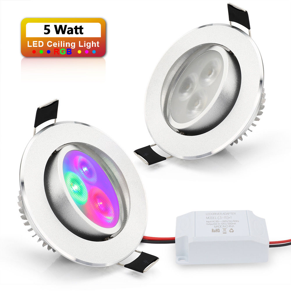 8 20x 5W LED RGB Einbaustrahler Farbwechsel Spot Leuchte Mit Fernbe Nung Lampe