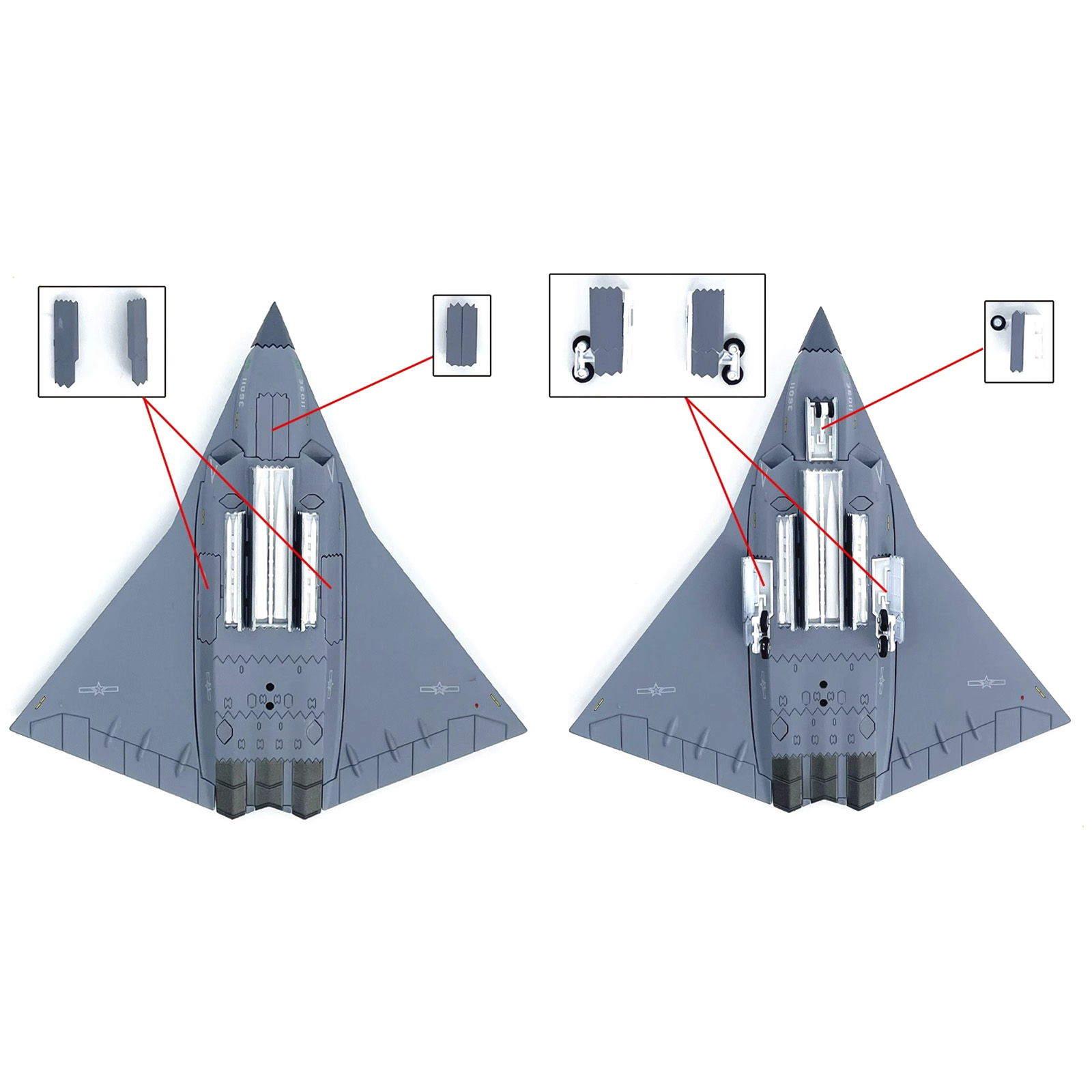 1/144 China Air Force Sixth Generation Fighter Jet J-36 Diecast