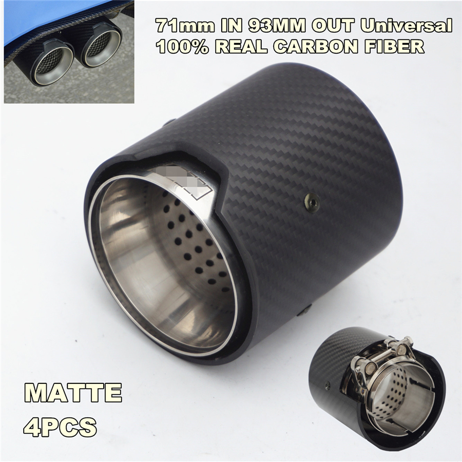 4Pcs Glossy 100% Carbon Fiber Exhaust tip For BMW M Performance exhaust pipe M2