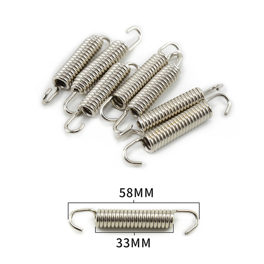 6x 58mm Stainless Steel Motorcycle Exhaust Mounting Spring with Welding