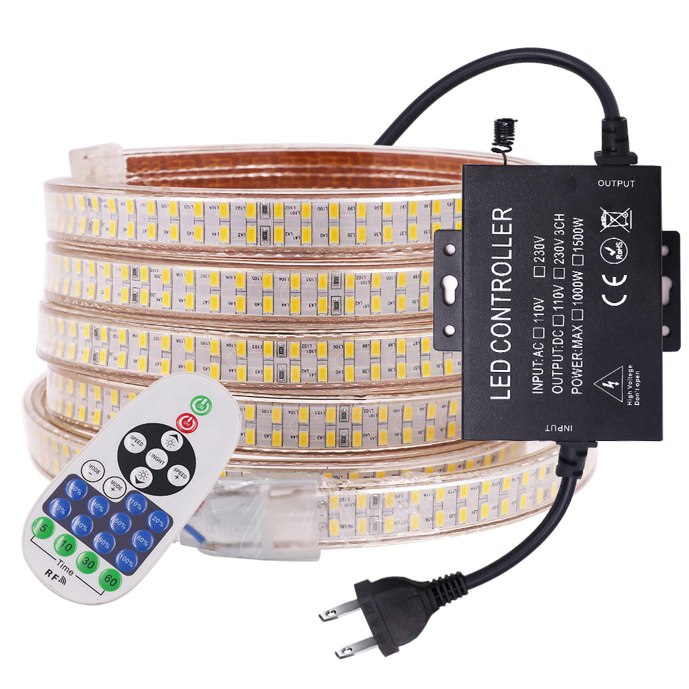 SMD 5050 RGB LED Strip Streifen IP67 120LEDs+Fernbedienung+EU Netzteil 230V 220V