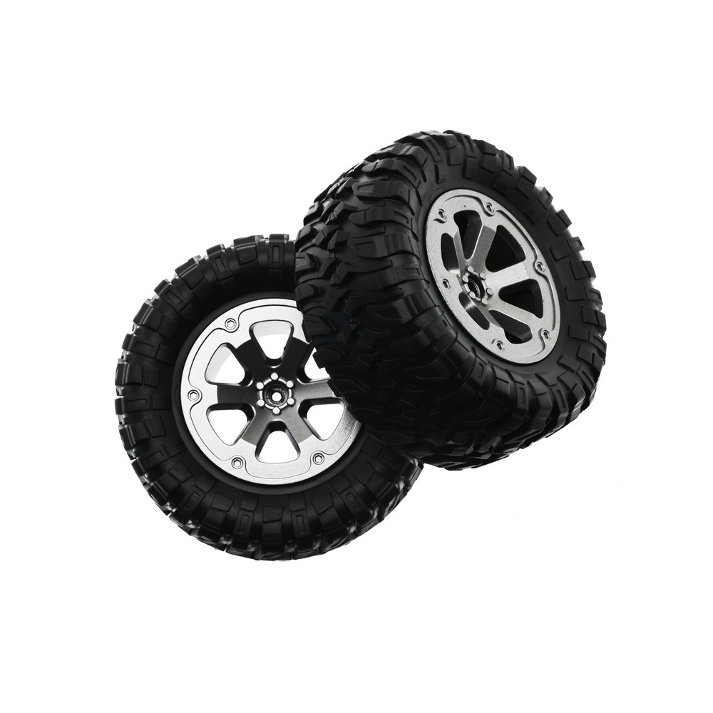 4Pack RC Car Wheel Tires - 1/16 Scale Black Rubber Tires For WPL B14 C24 Military Truck Models