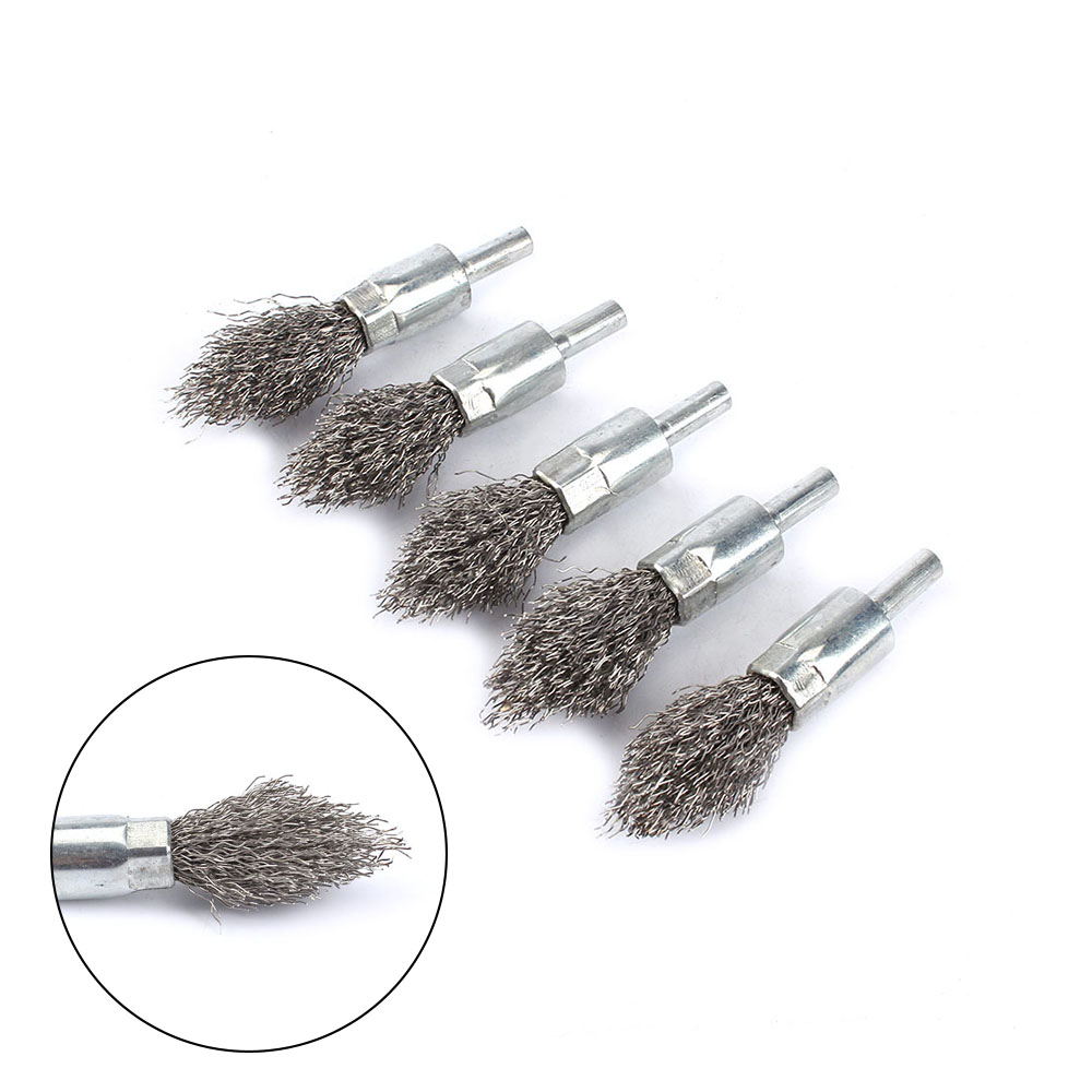 10Pcs 38mm T-shaped Stainless Steel Wire Brushes Set For Polishing Rotary Tool