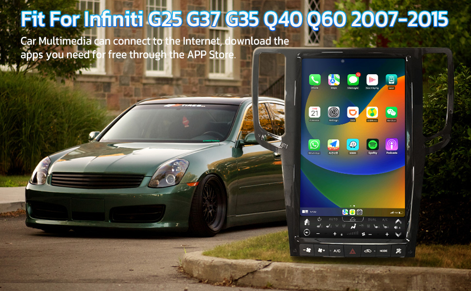 car radio for Infiniti G25 G37 G35 Q40 Q60 2007-2015 multimedia player auto stereo upgrade