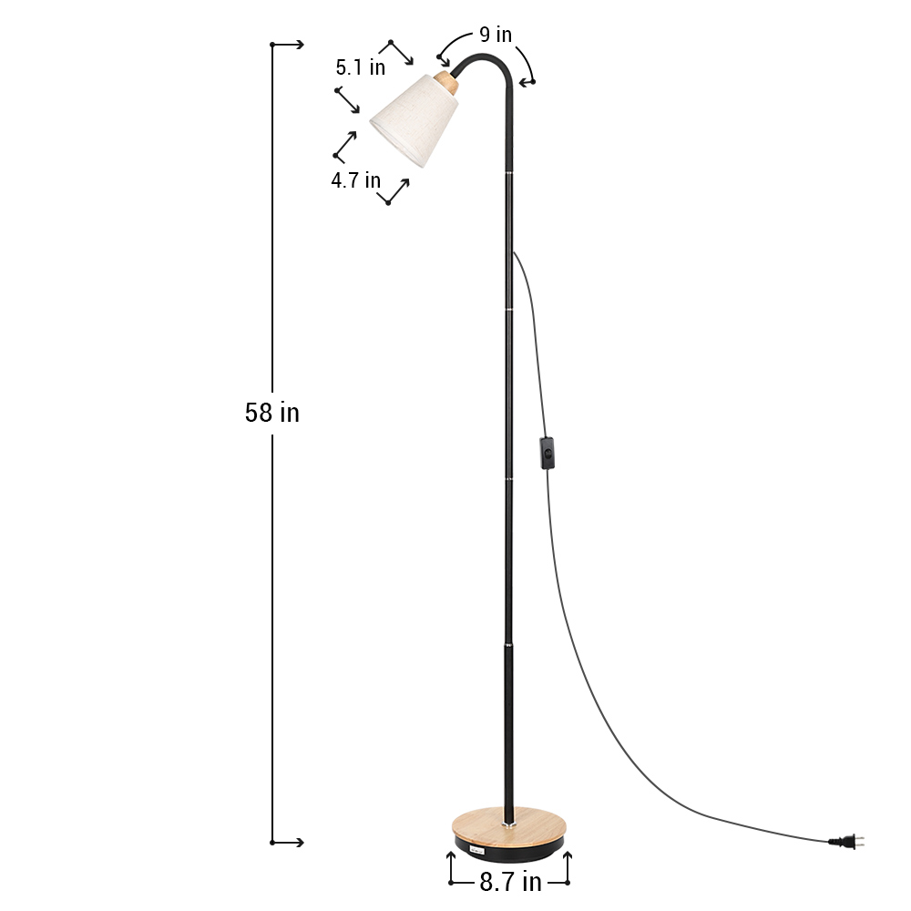 Adjustable Floor Lamps Light Standing Lamp Reading Office living room