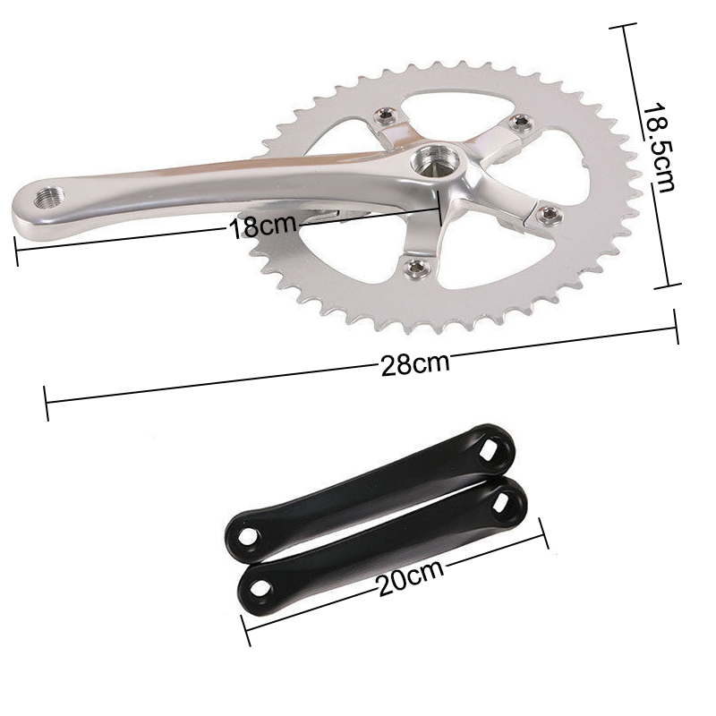 Alloy Cycling Single Speed Bicycle Bike Crankset chainwheel 44T 170mm Fit Crank eBay