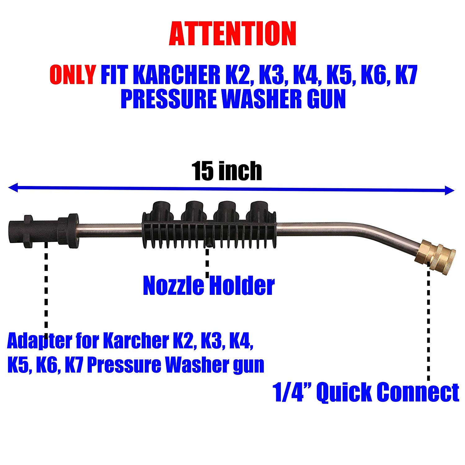 Pressure Washer Extension Wand//Lance With Adapter For Karcher K2//K3//K4//K5 K6 K7