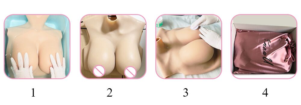 Silicone Breast Forms Backless C/D/E Cup Breathable Round Neck Crossdresser