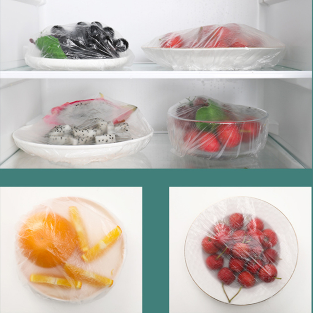 100pcs Disposable Film Bowl Cover Elastic Food Dust Covers