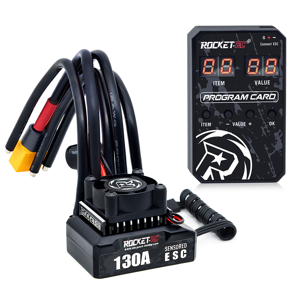 送料無料　ラジコン　ROCKET-RC ブラシレス ESC 130A 新品未使用 New ROCKET-RC 130A Brushless ESC Program Card for 1/10 RV Car 380