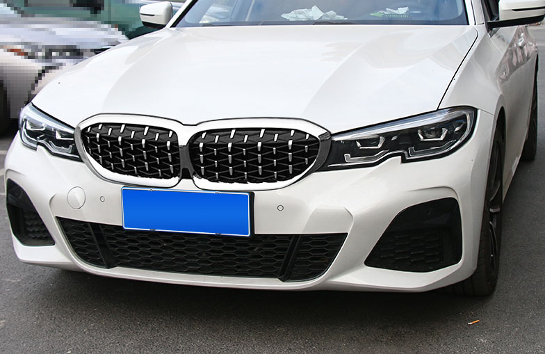 For BMW 3-Series G20 19-2021 Chrome Diamond Slats Front Center Mesh ...