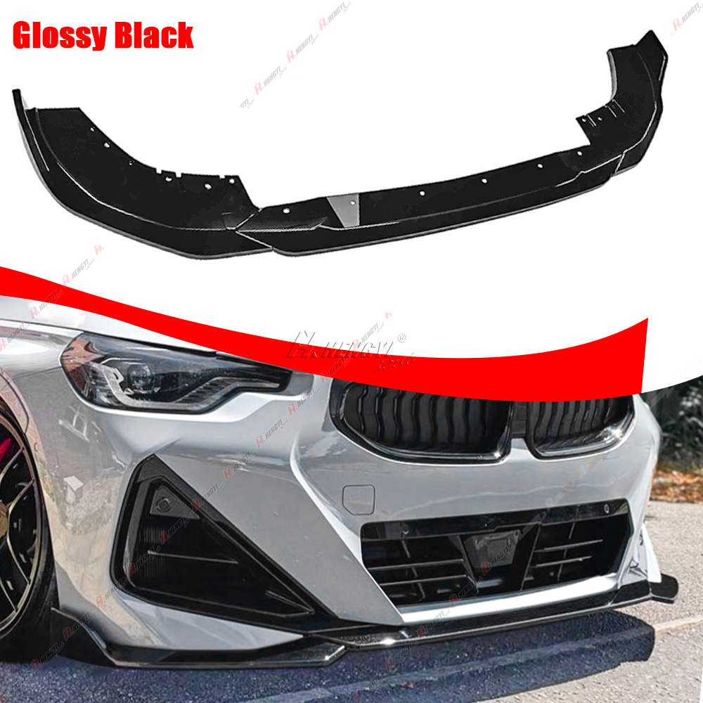 2022-2026 For BMW 2 Series G42 M Sport Front Bumper Lip Chin Black