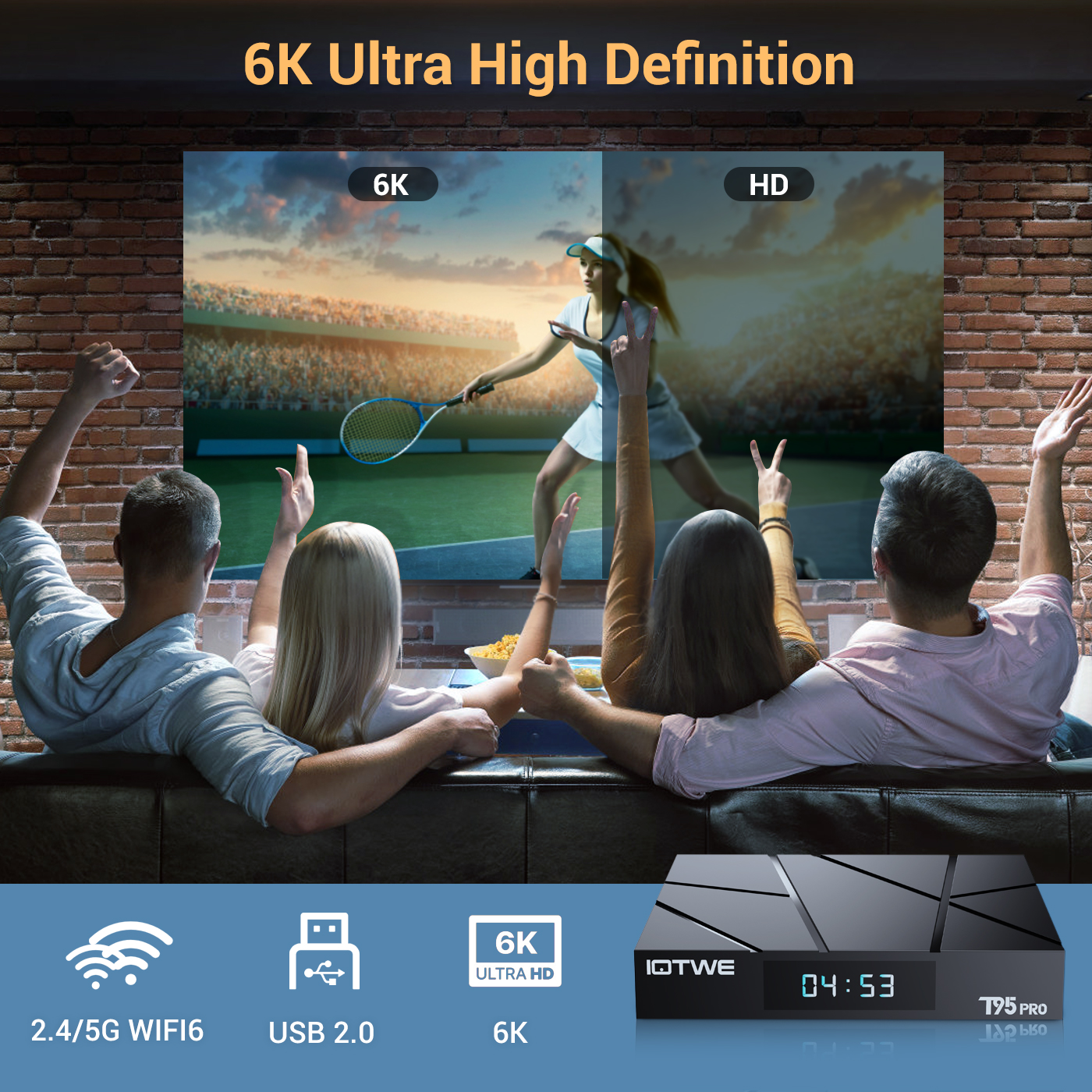 2025 New T95Pro Android 13.0 TV Box 4+ 128GB Quad Core HD