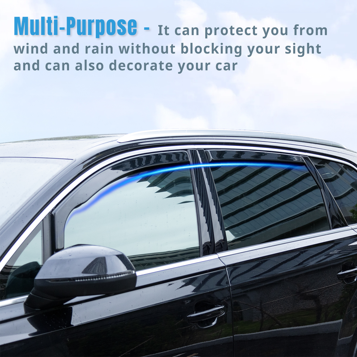 thumbnail interactive-video image 1 of EdgeVisors Tinted Wind Deflectors For Mercedes A-Class W176 (2012-2018) 5-Door Hatchback – 4pc Kit 1 of 3