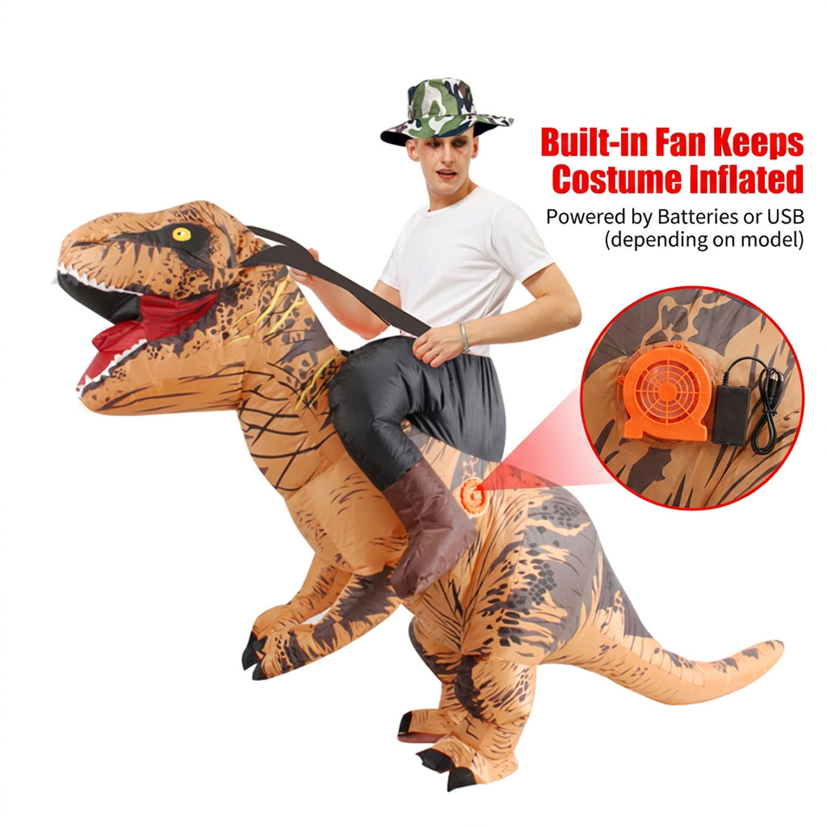 T-Rex inflatable costume product view 15