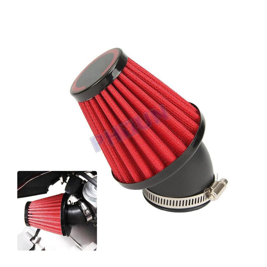 Motorcycle 48mm Red Air Filter Pod 45 Degree ID Scooter ATV Dirt Bike