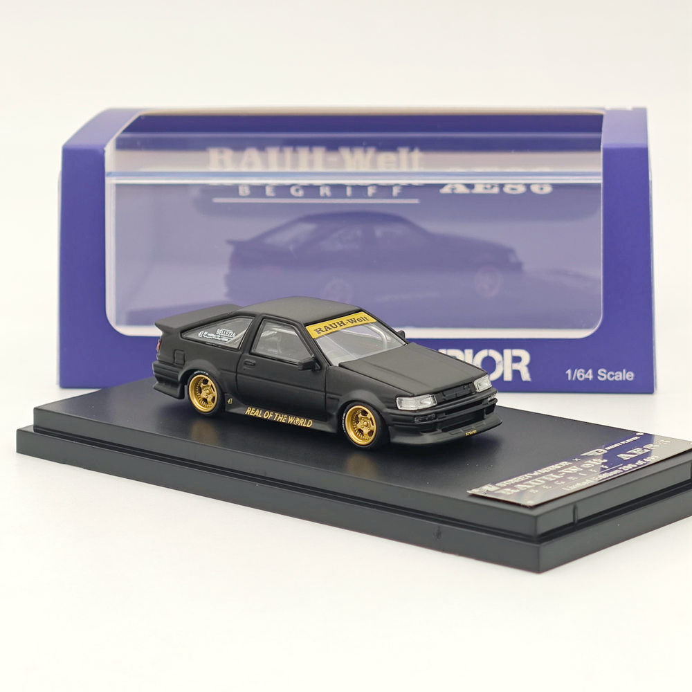 1/64 STREET WARRIOR RWB AE86 Matte Black Diecast Models Car