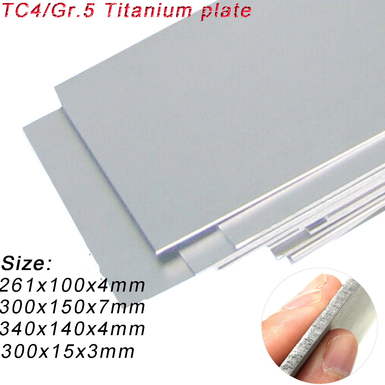 100x500x0.1mm Titanium Ti Gr2 Thin Silver Metal Square Plate Sheet Foil