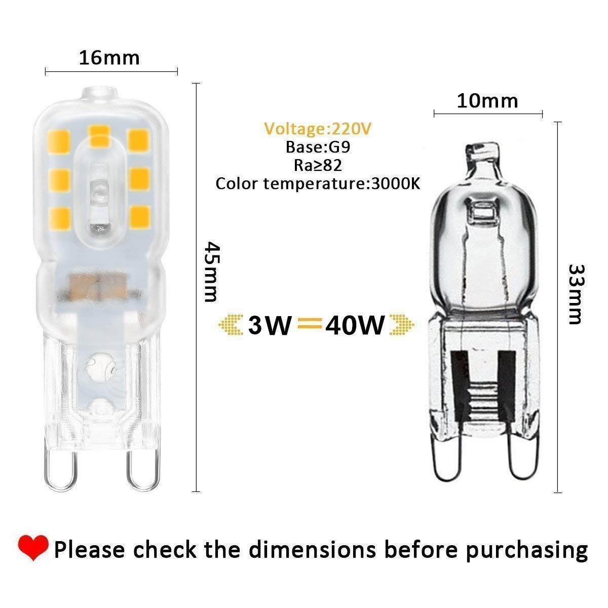 G9 LED 3W 5W 8W 220V Capsula lampadine di Lampada Alogena Risparmio Luce di  mais