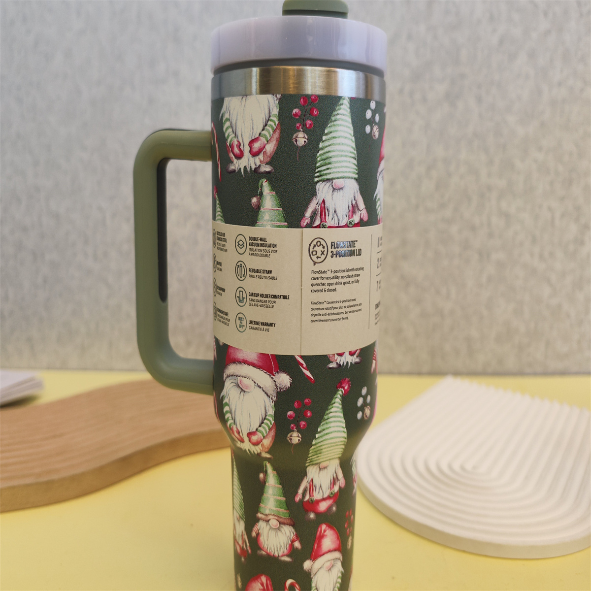 40 oz Tumbler with Handle and Straw Leak Proof 40 oz Retor Floral Cup  Insulated Stainless Steel Flower Coffee Travel Mug Slim 40oz Tumbler with  Handle