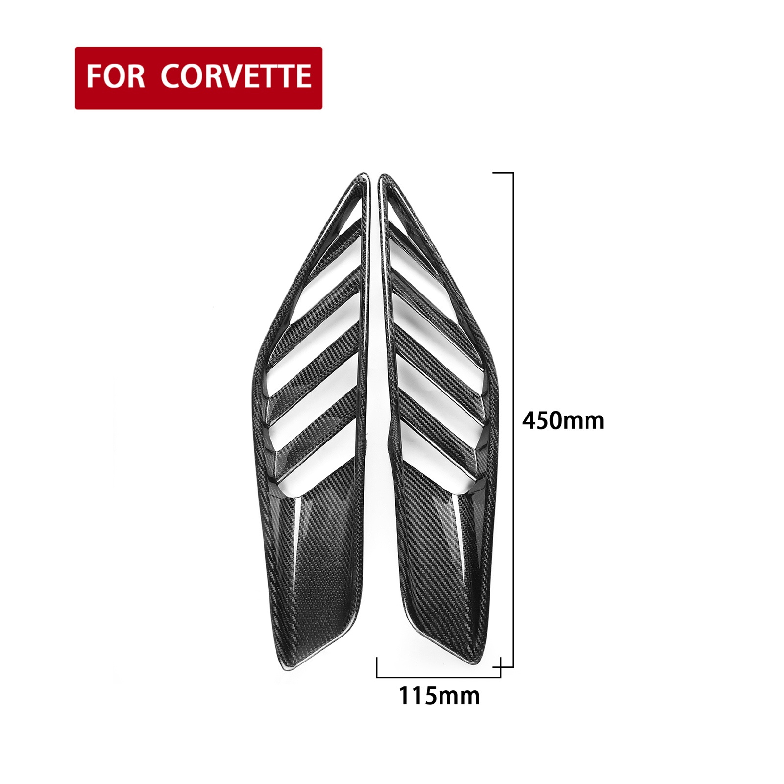 Carbon ABS Rear Fender Air Vent Outlet Trim For Chevrolet Corvette C7 2014-2019