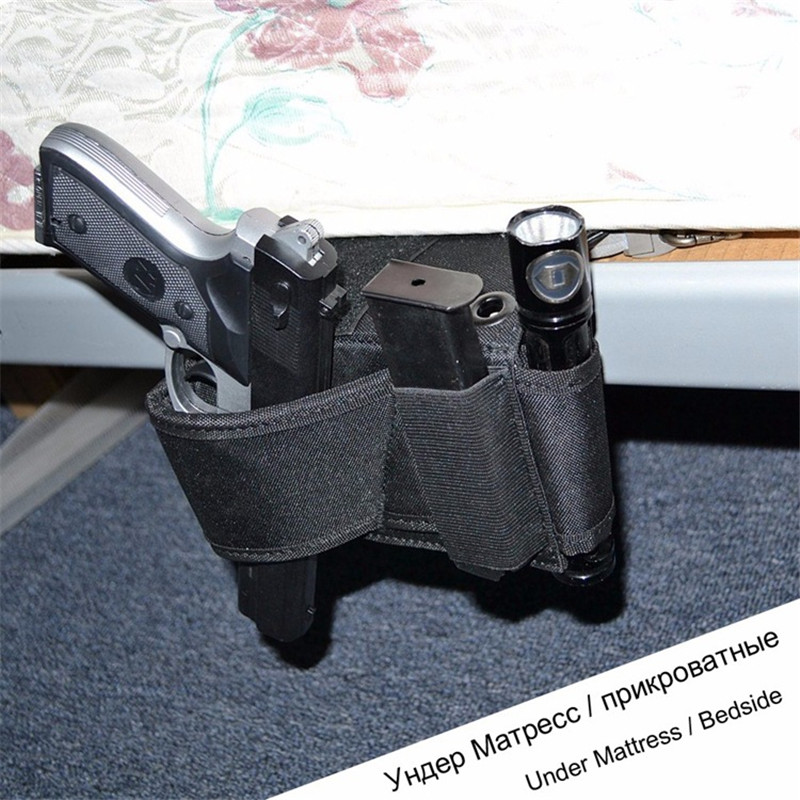 Concealed Under Car Seat Pistol Holster Wall Mount Bedroom Closet Gun