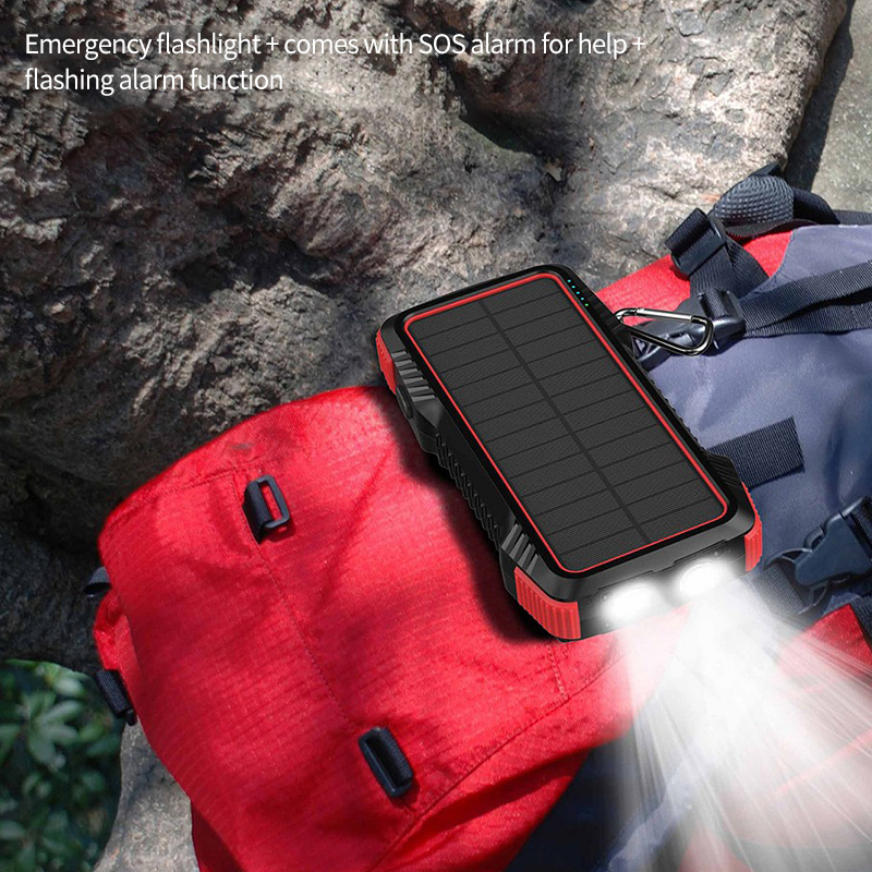 Upgrade Solar Power Bank 1000000mAh PD 18W Fast Charger External Backup