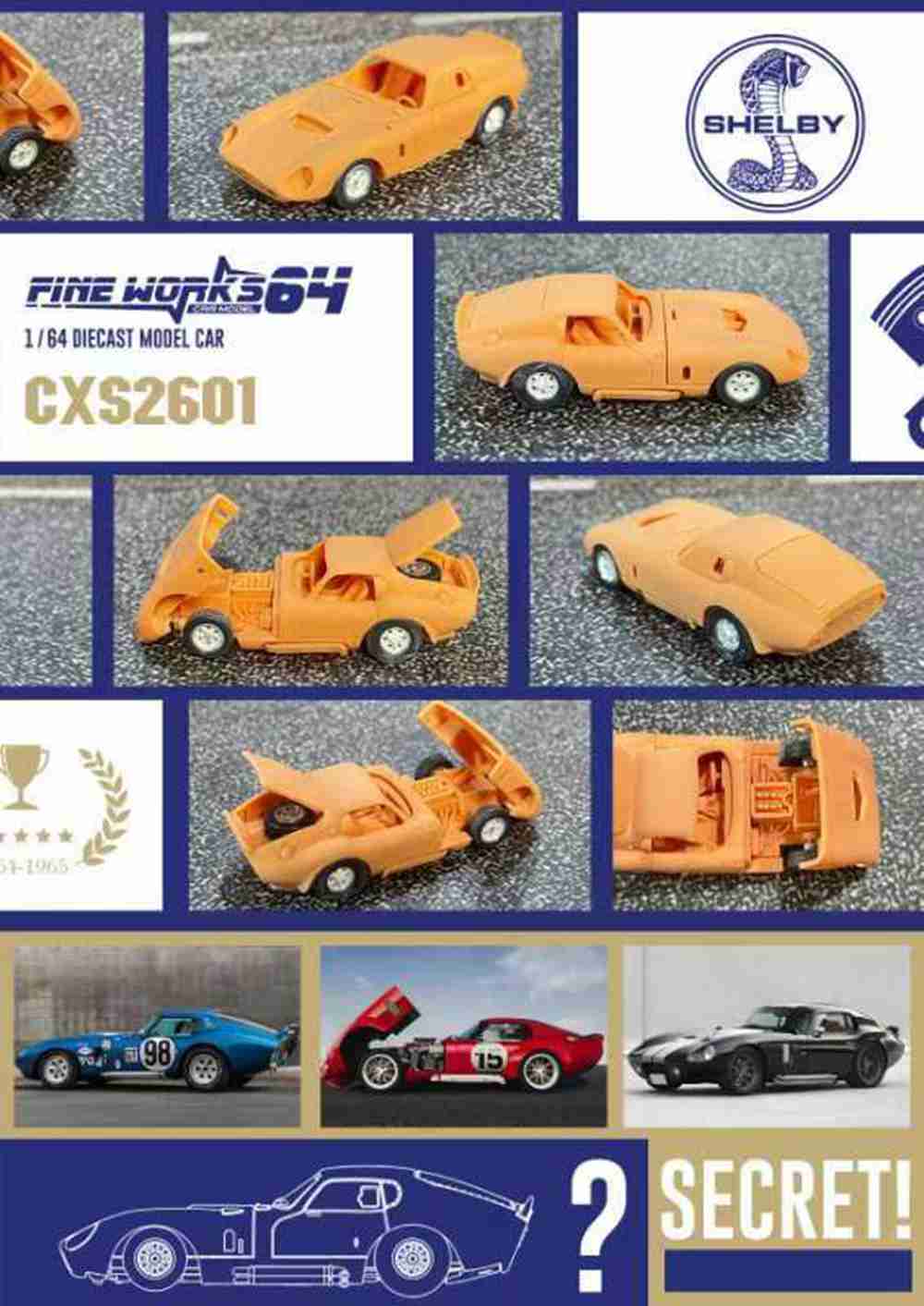 New 1:64 Scale Fine Works Shelby Cobra Daytona Coupe Diecast