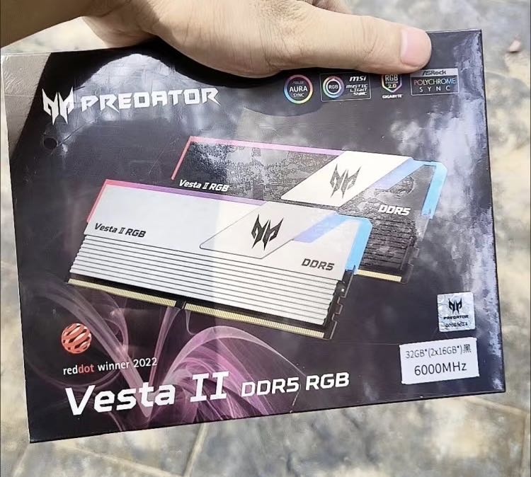 ACER Predator DDR5 6000MHz 32GB(16*2）RGB RAM Support ASUS