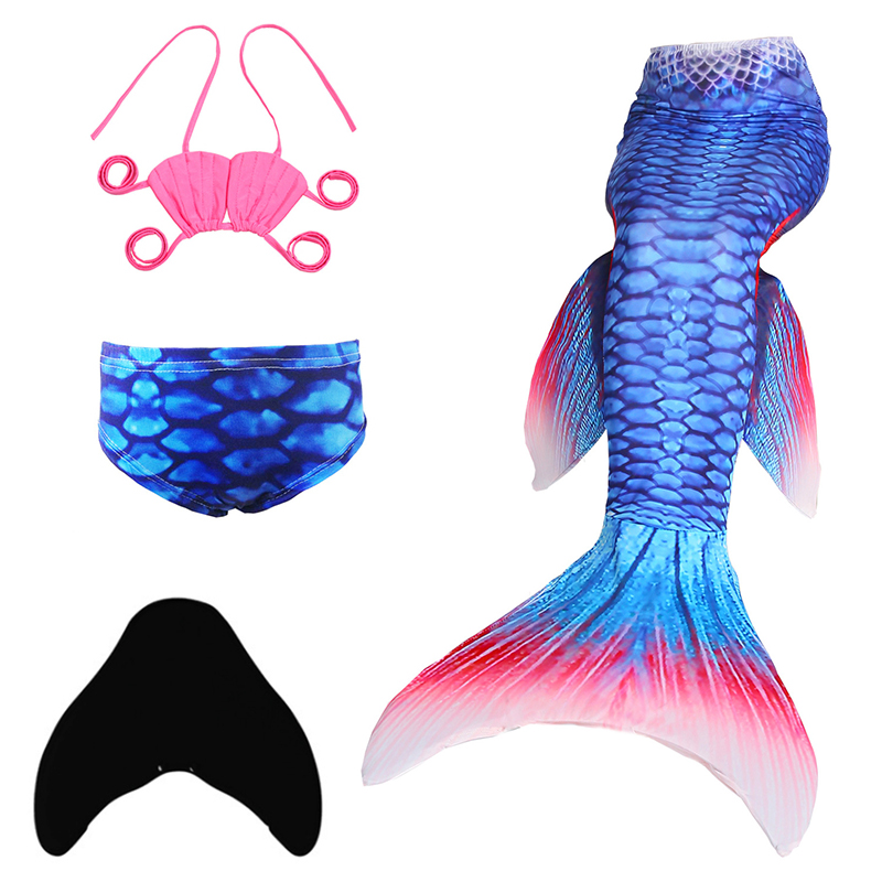 Kids Girls Women Swimmable Fin Mermaid Tail With Monofin for Swimming Fun new