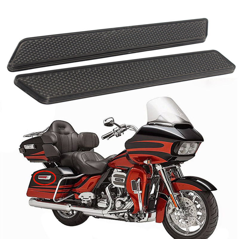 Saddlebag Latch Guard Reflector Side Visibility Black for Harley Davidson Touring Road King Street Electra Road Glide 2014-2019