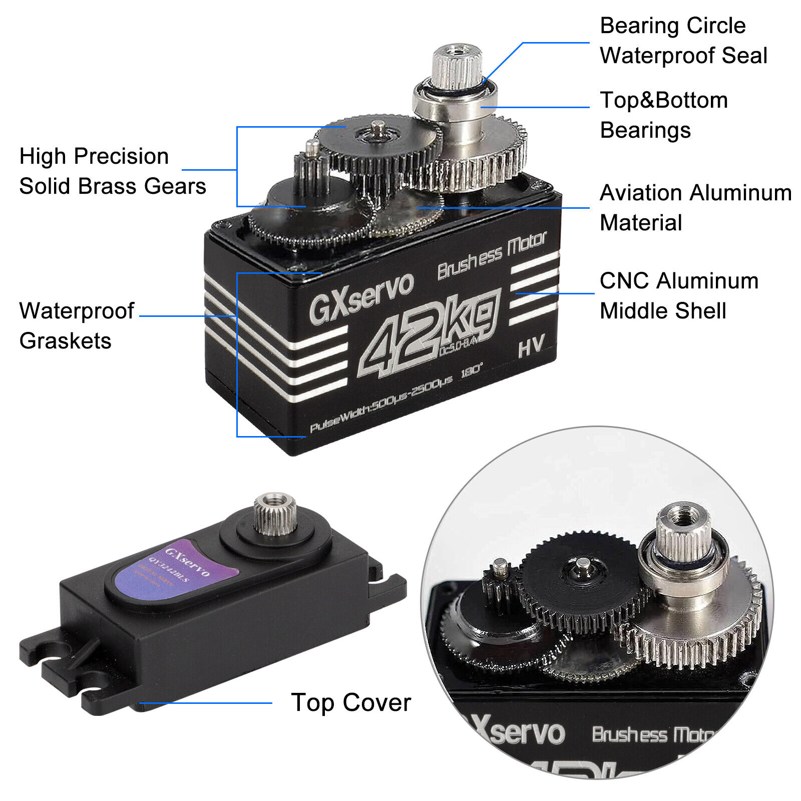 1 Set of Accessories 5-8.4V 42kg Brushless Servo Repairing