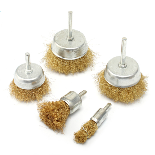 10Pcs Cup Shape Brass Wire Pencil Brush Cleaning Kit for Die Grinder Rotary Tool