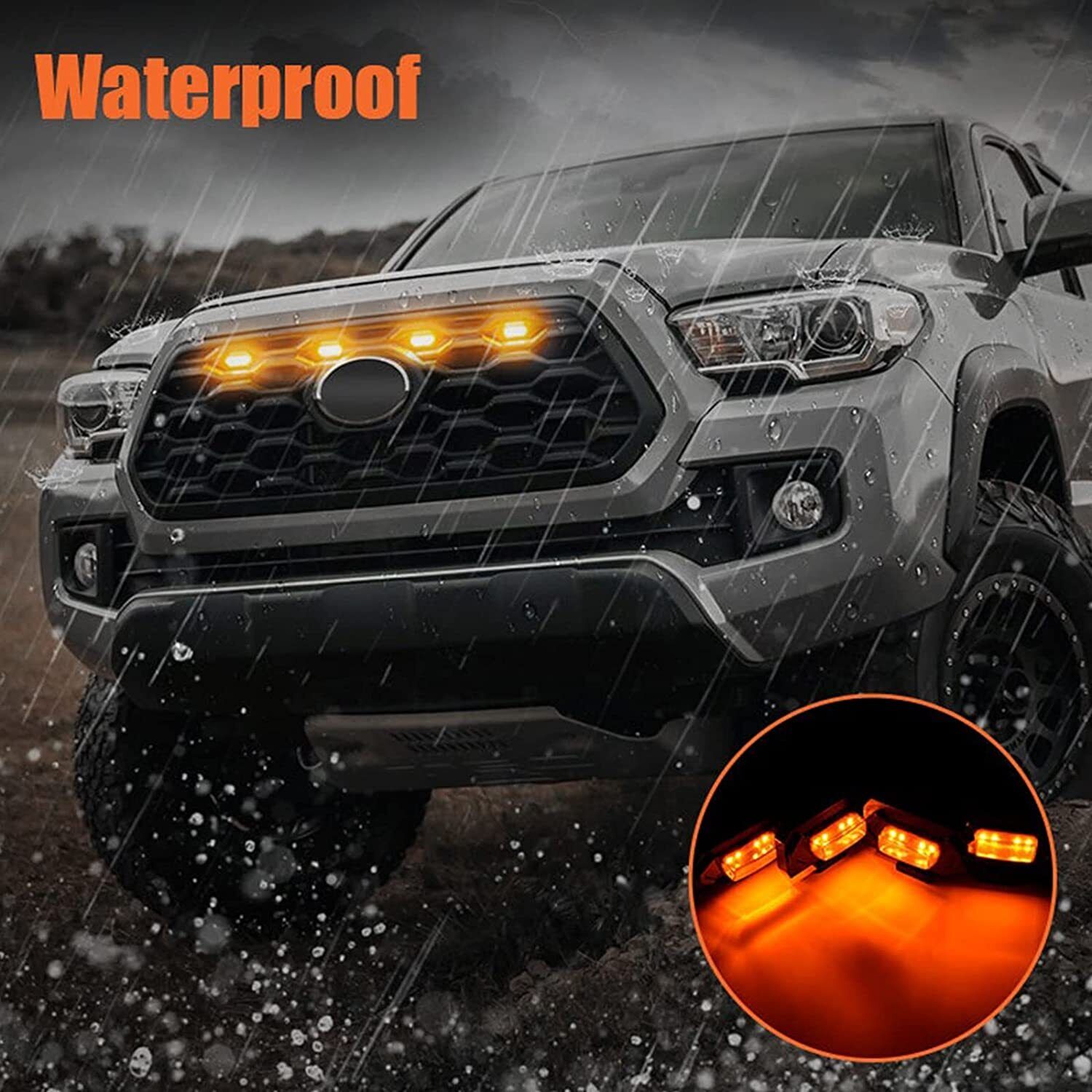 4pcs Raptor Style LED Grille Lights For 2020-2022 Toyota Tacoma
