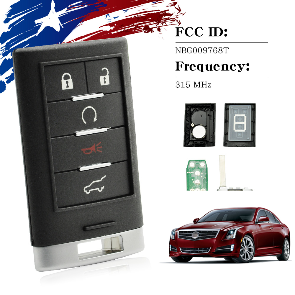 Key Fob Replacement For 2010-2015 Cadillac SRX, ATS, XTS, ELR - 2 Pack NBG009768T