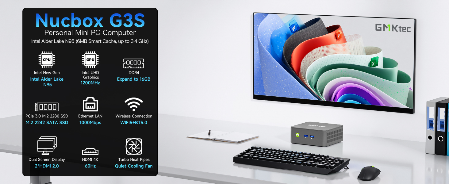 GMKtec G3S Mini PC ‎Intel Alder Lake N95 16GB RAM 512GB SSD