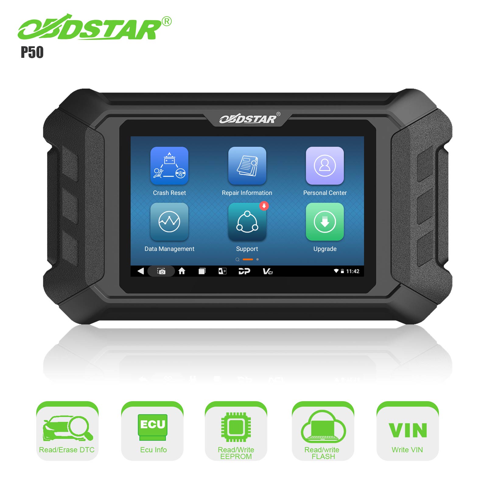 新品未使用 OBDSTAR P50 車両診断ツール CANFDアダプター付 OBDSTAR P50 SRS Reset Tool With CAN FD Adapter Cover 108 Brands