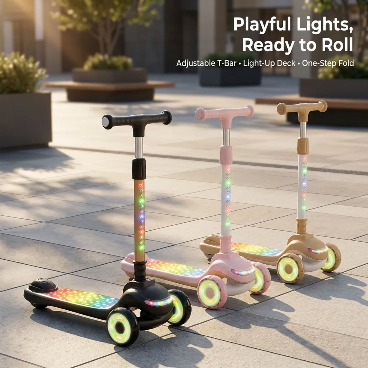 Playful scooter scene