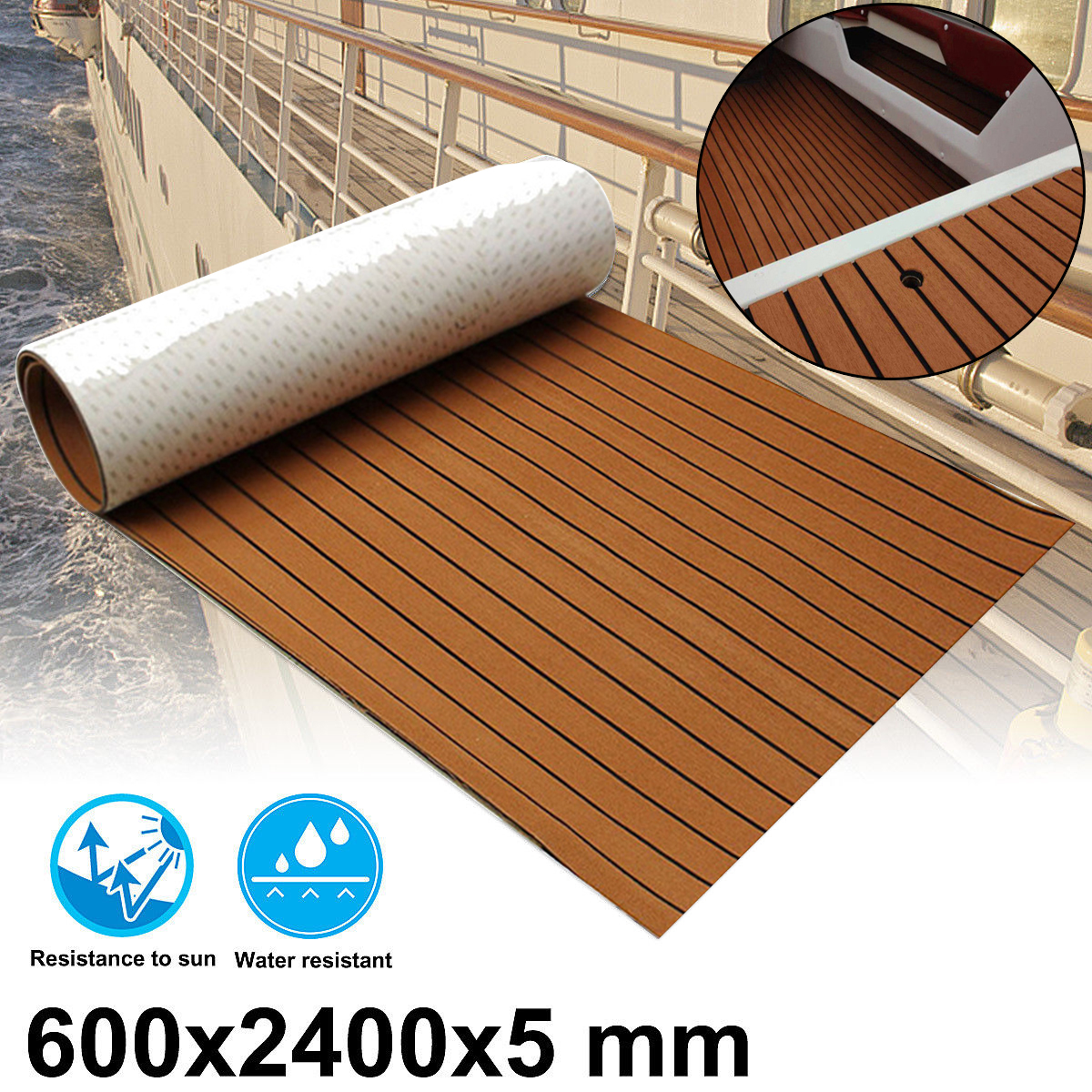 Teak Look Self Adhesive Car Floor Mat Eva Foam Truck Rv Decking