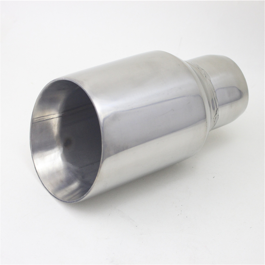 ID:2.5/" OD:4/" Universal Rear Tail Exhaust Pipe Trim Muffler End Dual Tip 170mm