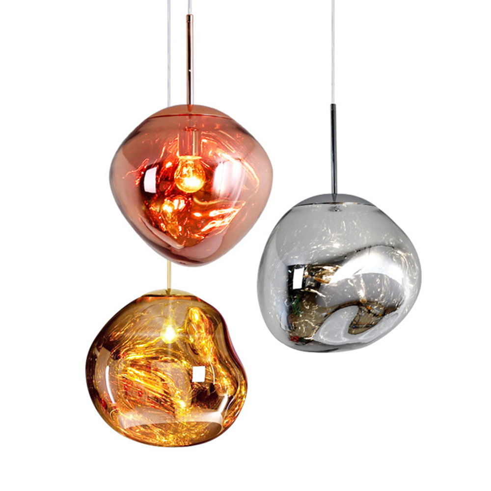 Glass Ball Melt Pendant LED Chandelier Light Pendant Lamp Metal Lighting 3 Color