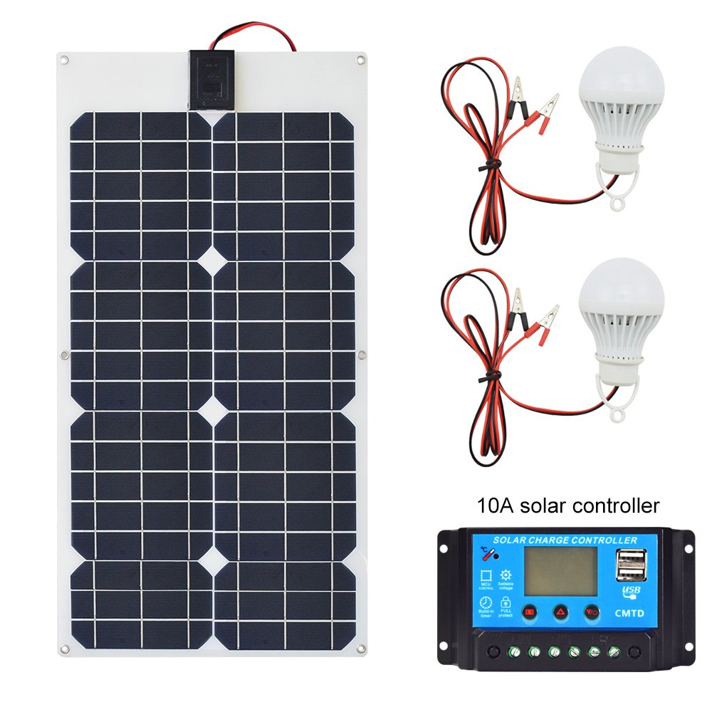 Solarpanel flexible Solarmodul 18V 100W Monokristallin Batterieladegerät