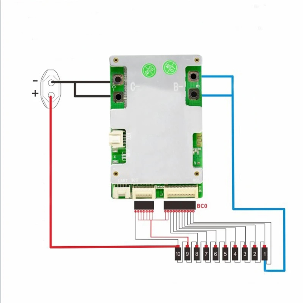 JBD Smart BMS Same Port w/ Balance 36V 48V 60V 10S-17S 20A-80A Li-ion Battery BT