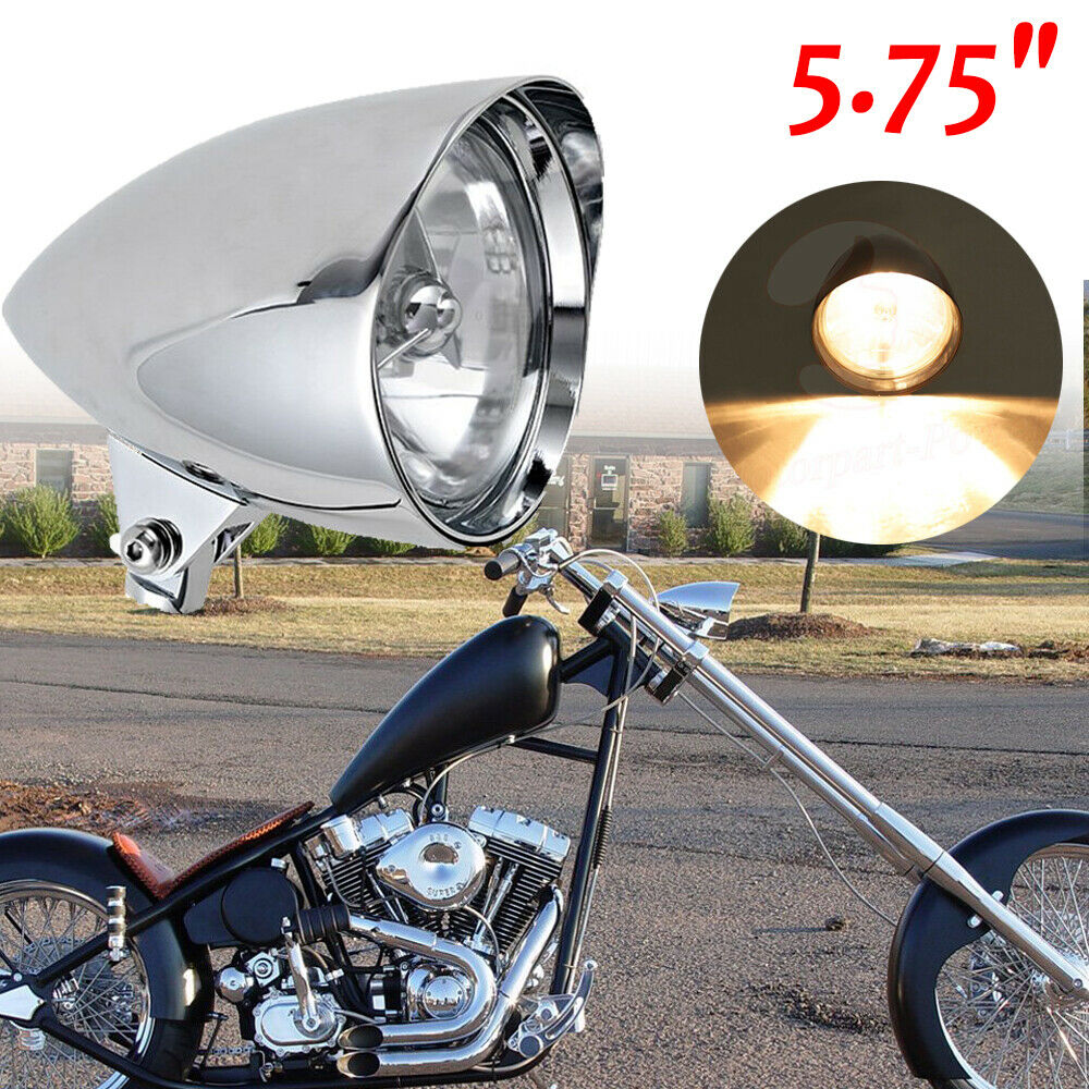 53/4" H4 Visor Style LED Bullet Headlight For Harley Sportster Bobber