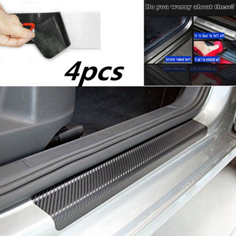 4pcs Carbon Fiber Car rear bumper trunk Door Pedal Sticker Protect Accessories
